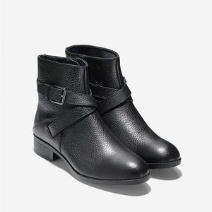 Cole Haan Manda waterproof leather moto boots, 10, GUC